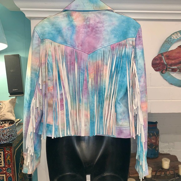 BLANKNYC Jackets & Coats New Blank Nyc Go Loco Tie Dye Fringed